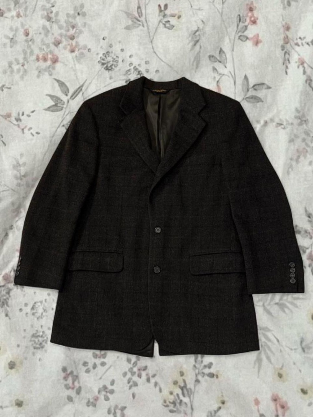 Vintage 90s Brooks Brothers Camel Hair Blazer Plaid Jacket 39 Regular